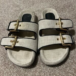 J CREW Sandals with Gold Accents